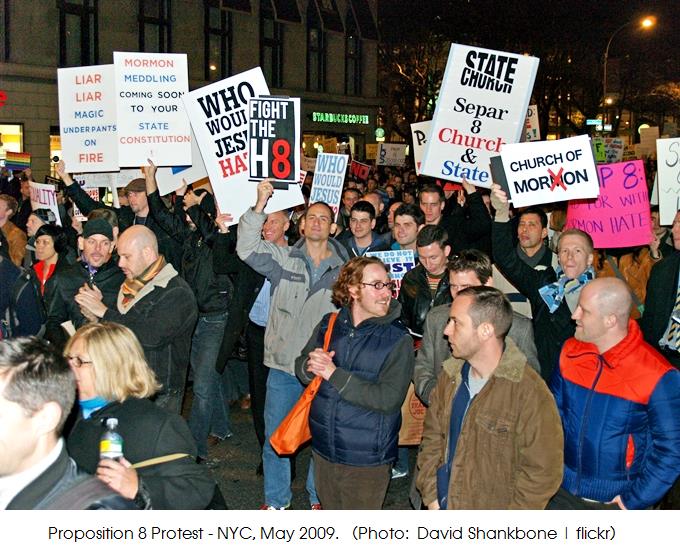 David Shankbone - flickr, NYC Proposition 8 protest May 2009, 680x510, Captioned